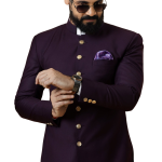 Classic Dark Purple Achkan for Men | Elegant Ethnic Wear | Jaipurio